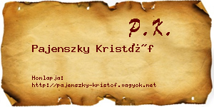 Pajenszky Kristóf névjegykártya